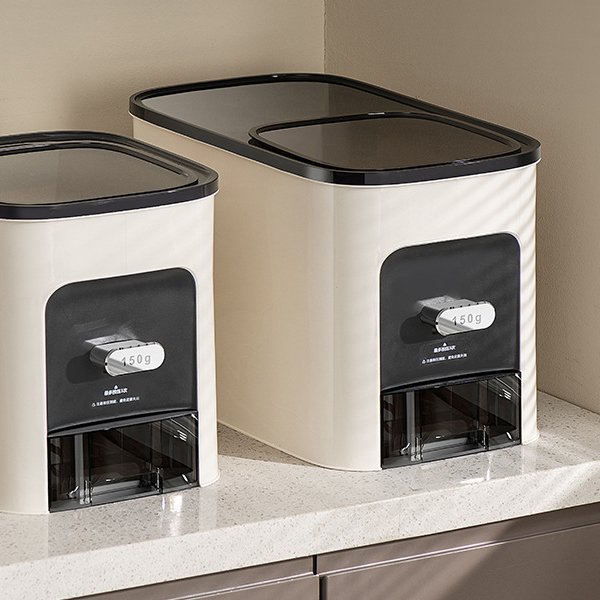 kitchen Dry Food beans bins saklama Rice despenser bucket rotating besin storage box round grain container Cereal Dispenser