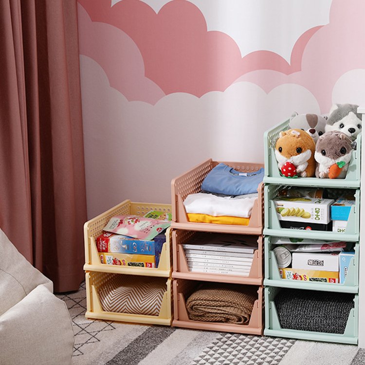 Multifunction Foldable Wardrobe Clothes Organizer Plastic Stackable Clothing Drawer Organizer Storage Basket