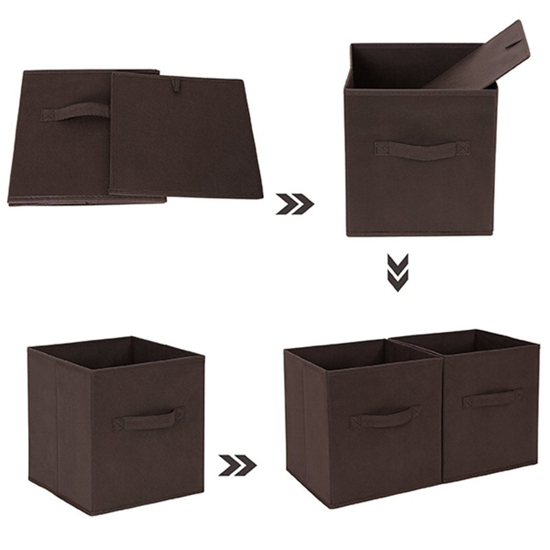 Multifunction Home Essentials Large Fashion Cardboard Folding Nonwoven Fabric Lidless Toy Clothes Storage Box with Handle