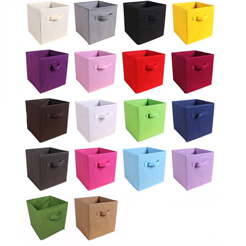 Multifunction Home Essentials Large Fashion Cardboard Folding Nonwoven Fabric Lidless Toy Clothes Storage Box with Handle