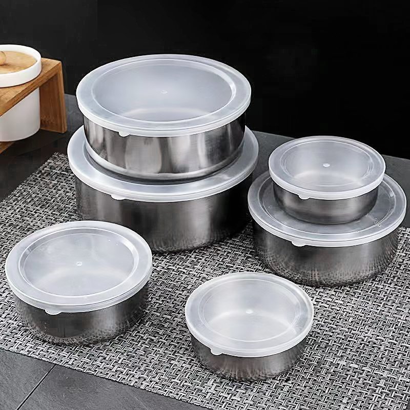 5 Pcs Modern Stainless Steel Warmer Set Kitchen Hot Pot Inner Lid Heatable Casserole Food Storage Container
