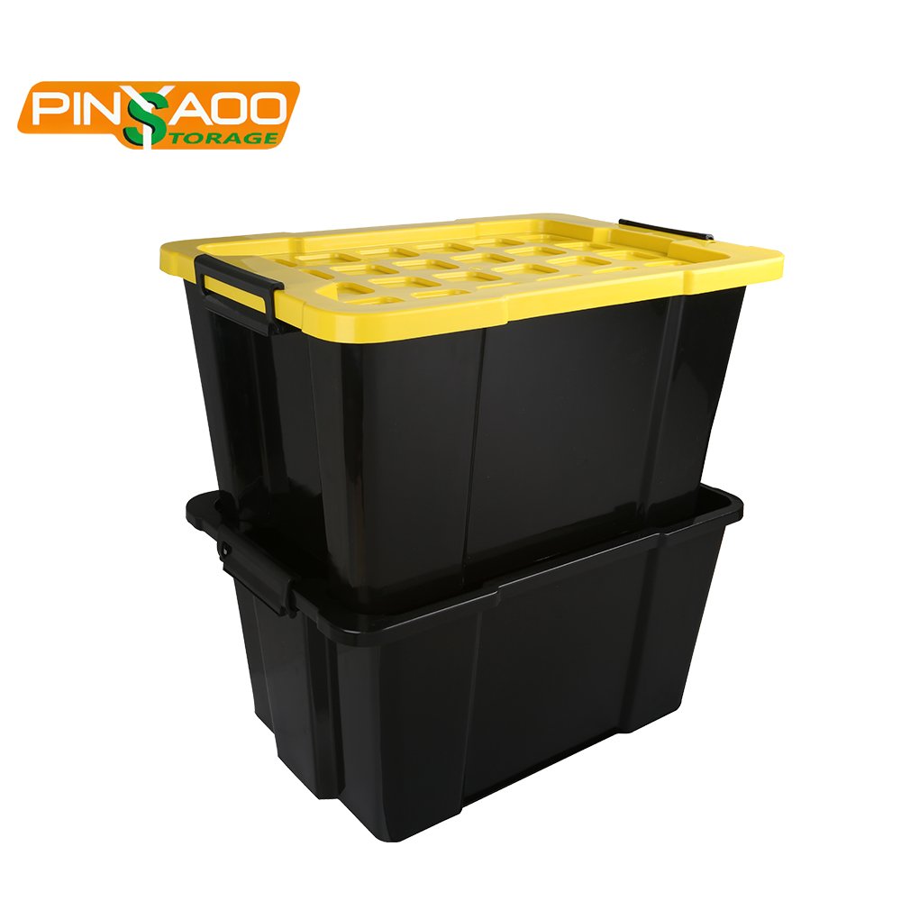 Heavy Duty Custom Containers Big Plastic Storage Box With Lid 60L