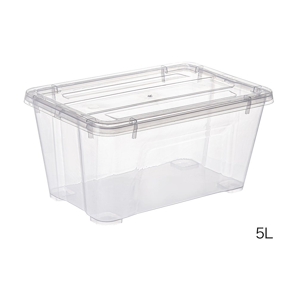 Pinyaoo Storage popular 5L clear plastic lid storage box without wheels