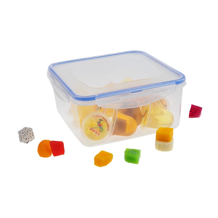 2000ml vegetable crisper fruit plastic containers Clear Plastic square Food Storage Container with Lid