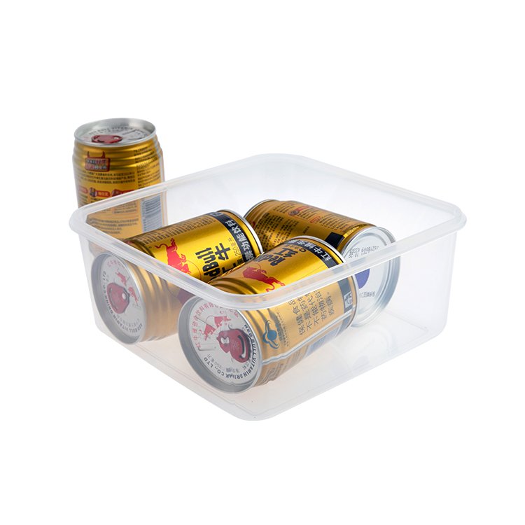 2000ml vegetable crisper fruit plastic containers Clear Plastic square Food Storage Container with Lid