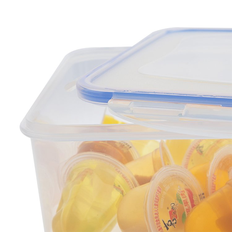 2000ml vegetable crisper fruit plastic containers Clear Plastic square Food Storage Container with Lid