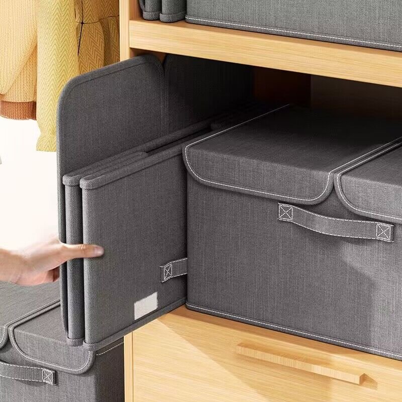 Fabric Storage Chest Bins Cubes Organizer Basket Storage Baskets Box Foldable with Handle Storage Box Foldable Cloth Wardrobe