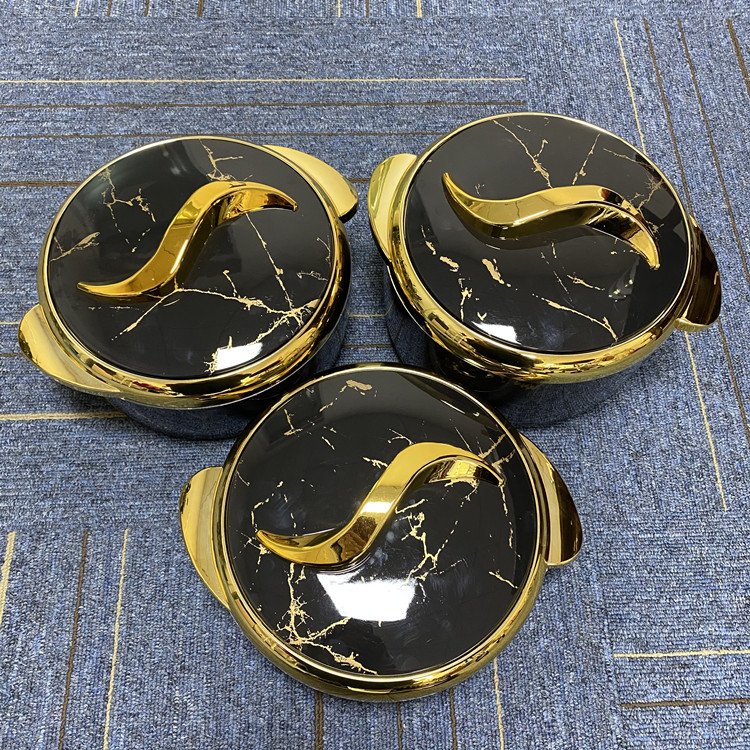 wholesale African large capacity 3Pcs 1.5L 2L 2.5L Thermal Insulated Hot Pot Food Warmer Set