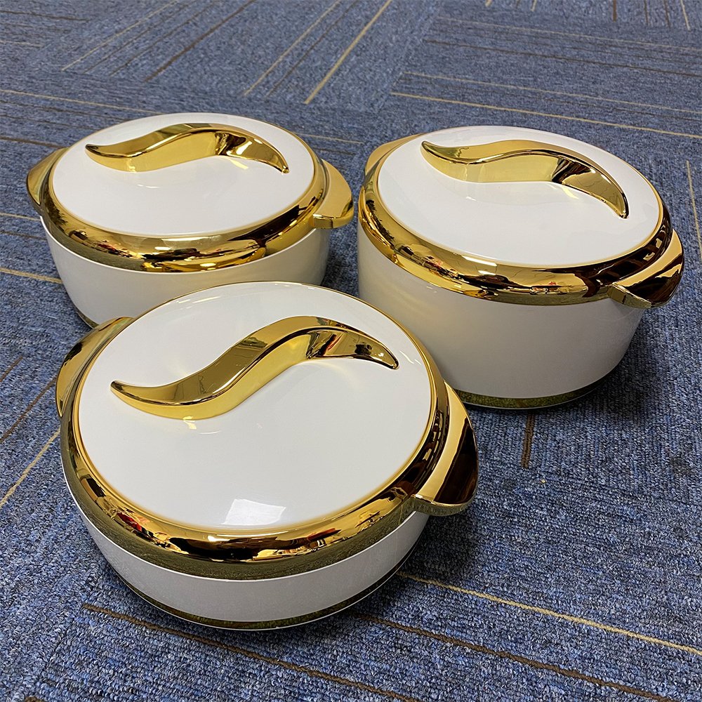 wholesale African large capacity 3Pcs 1.5L 2L 2.5L Thermal Insulated Hot Pot Food Warmer Set