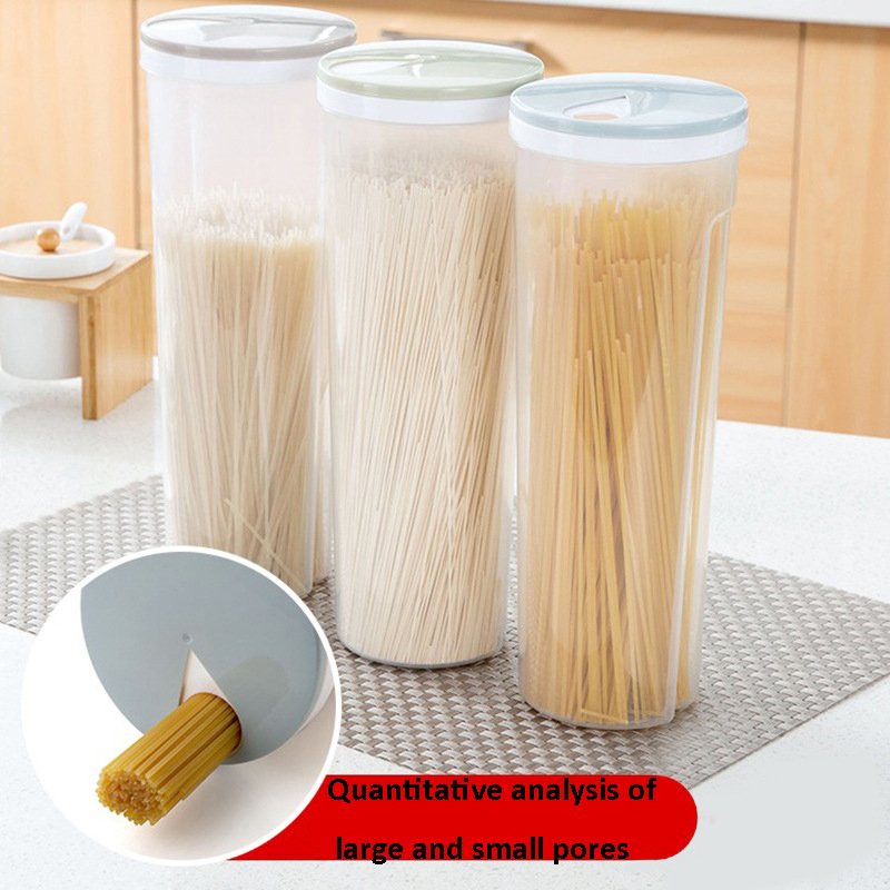 Plastic Tall Food Storage Spaghetti Noodle Pasta Container with Locking Lid Clear Dry Food Keeper Canister Cereal Crisper Box