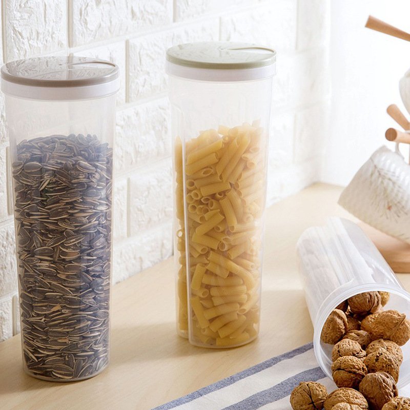 Plastic Tall Food Storage Spaghetti Noodle Pasta Container with Locking Lid Clear Dry Food Keeper Canister Cereal Crisper Box