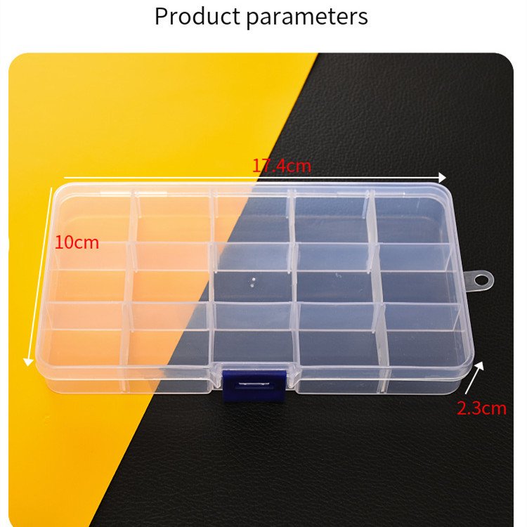Plastic Clear Jewelry Organizer Compartment Storage Box For Small Product Storage