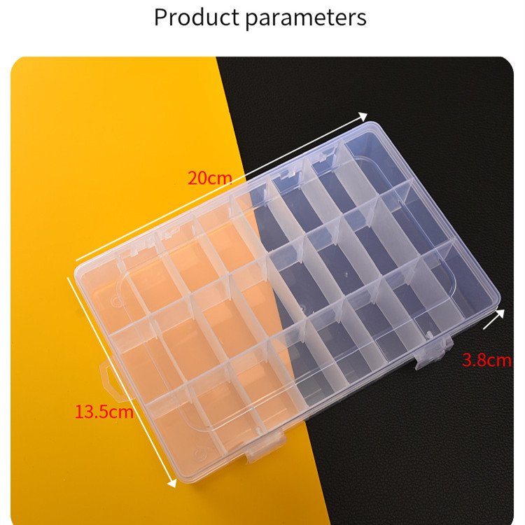 Plastic Clear Jewelry Organizer Compartment Storage Box For Small Product Storage
