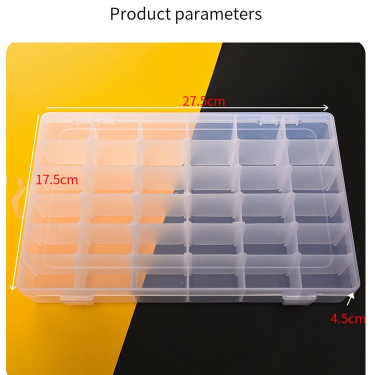 Plastic Clear Jewelry Organizer Compartment Storage Box For Small Product Storage