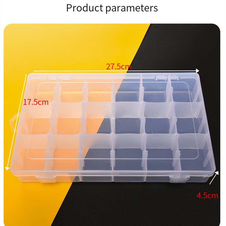 Plastic Clear Jewelry Organizer Compartment Storage Box For Small Product Storage