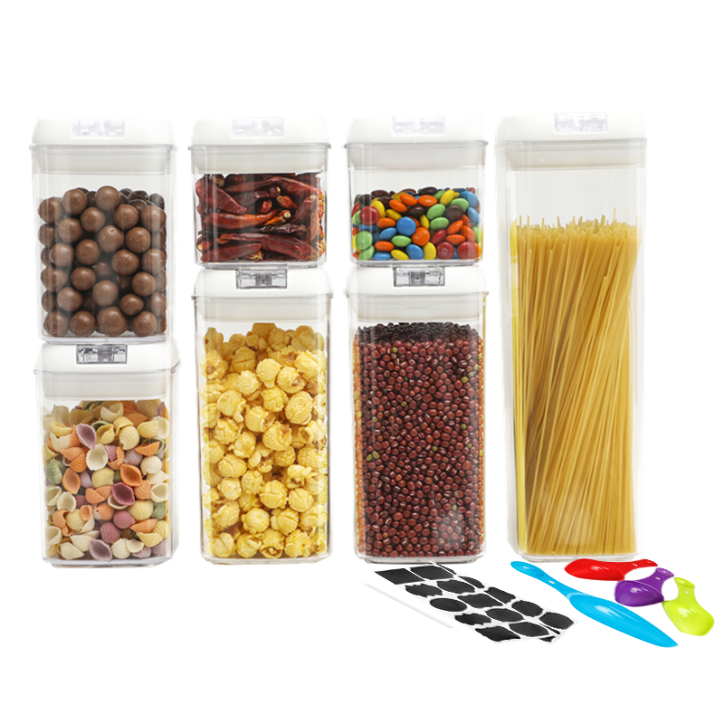 7 Pack Airtight Food Storage Container Set - Kitchen & Pantry Organization Containers - BPA Free Clear Plastic Kitchen