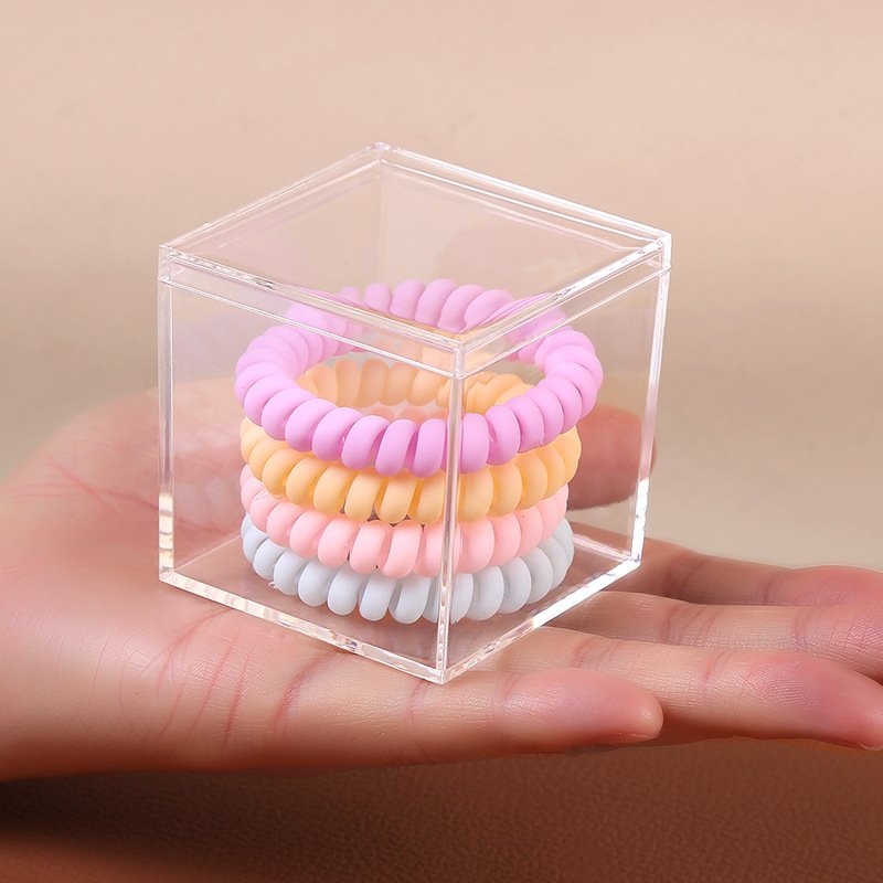 Clear Plastic Square Cube 2.16 inches Small Acrylic Plastic Storage Box with Lids Transparent Clear Square Containers gift box