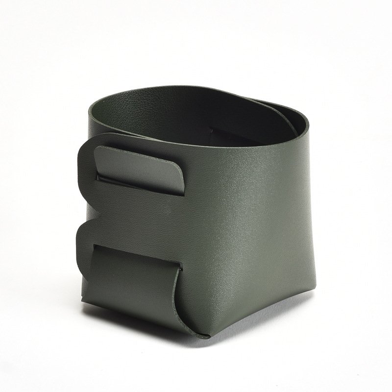 Custom Leather Desktop Storage Pencil Holder Make Up Leather Storage Box