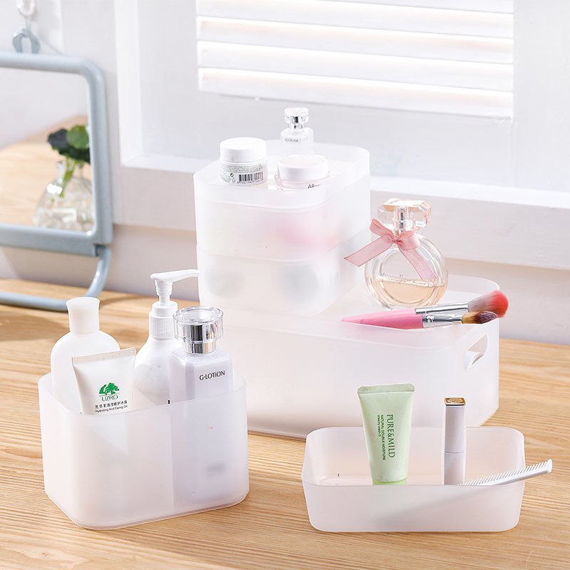 Plastic 4 Sets Makeup container Customized Household Item Table Desktop Cosmetic Jewelry Plastic Storage Box