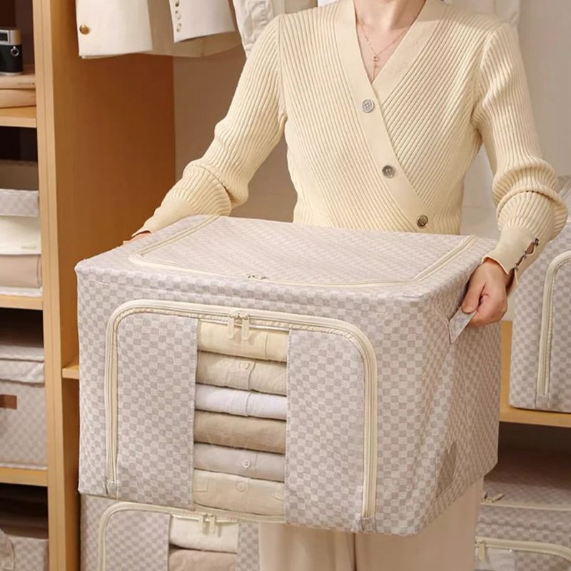 high quality Storage Box Wardrobe Clothes Drawer Organizer Cotton Velveteen Checkerboard Storage Box