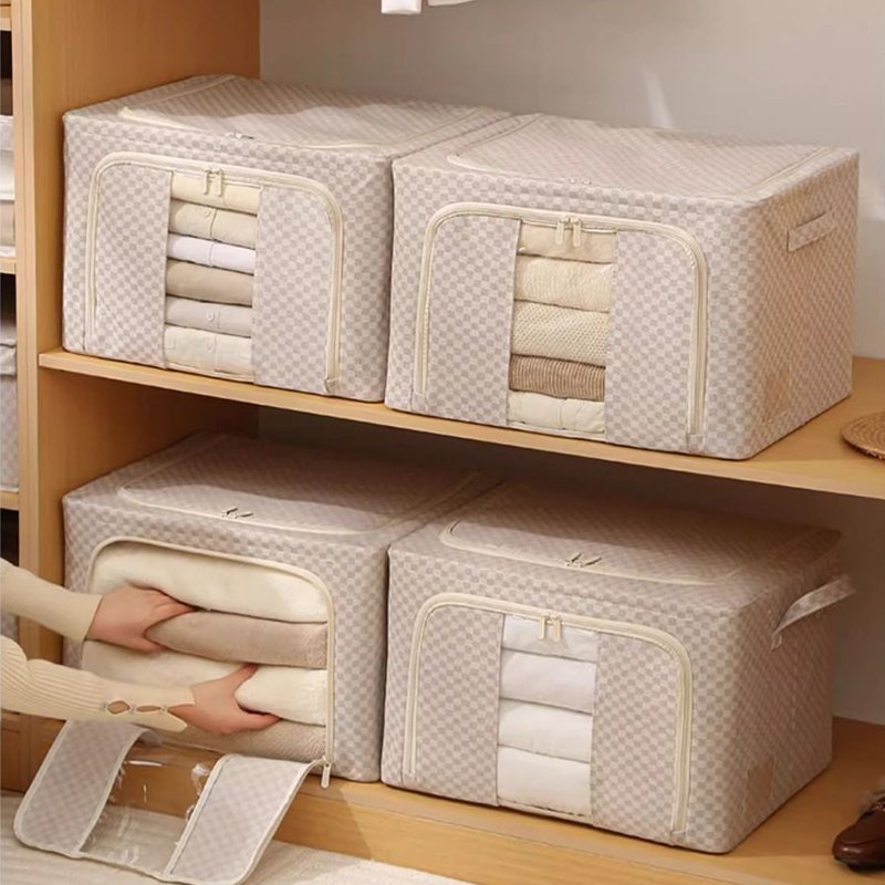 high quality Storage Box Wardrobe Clothes Drawer Organizer Cotton Velveteen Checkerboard Storage Box