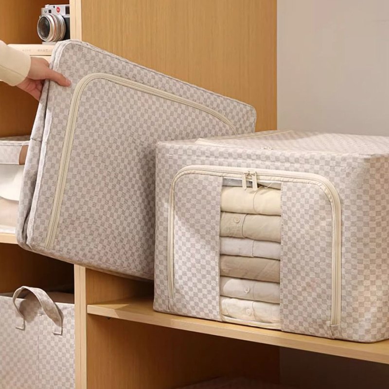 high quality Storage Box Wardrobe Clothes Drawer Organizer Cotton Velveteen Checkerboard Storage Box