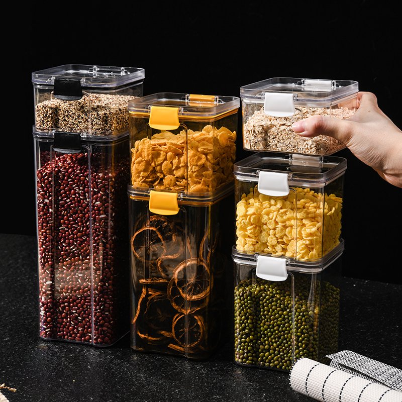 PET Kitchen Storage Container Set With Lids Airtight Food Storage Container