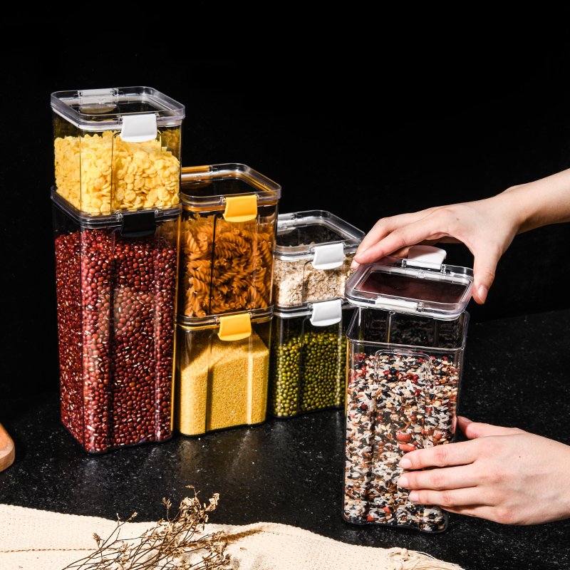 PET Kitchen Storage Container Set With Lids Airtight Food Storage Container