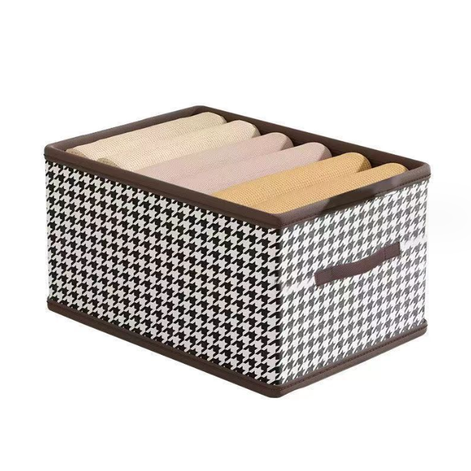 Household Rectangle Clothing Organizer Frame Storage Box for Pants Stocked Clothing Storage Basket Folding Bag