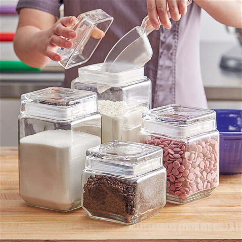 140ml Clear Glass Jars With Screw top Honey Jars With Twist Off Lid square glass cube jar for snack food storage