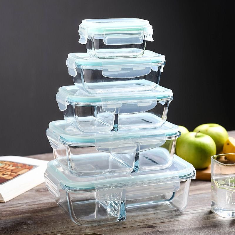 10 Pack Glass Food Storage Containers, Glass Meal Prep Containers with Lids Leak Proof, Microwave & Freezer Safe (34oz & 12oz)