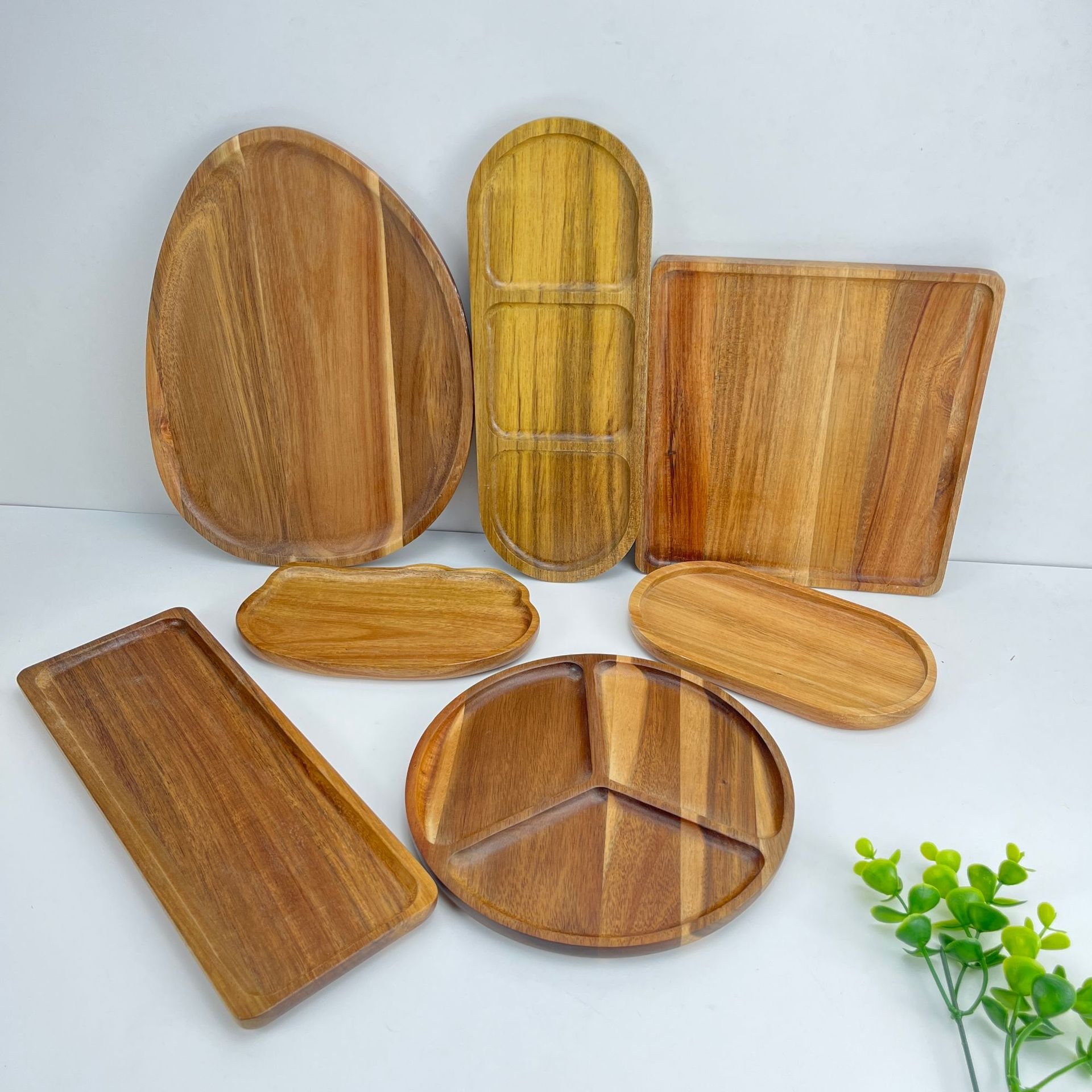 acacia wood Dessert Appetizer Fruit Cookie Vanity Home Decor Bathroom decorative Tray cookies serving tray wooden tray