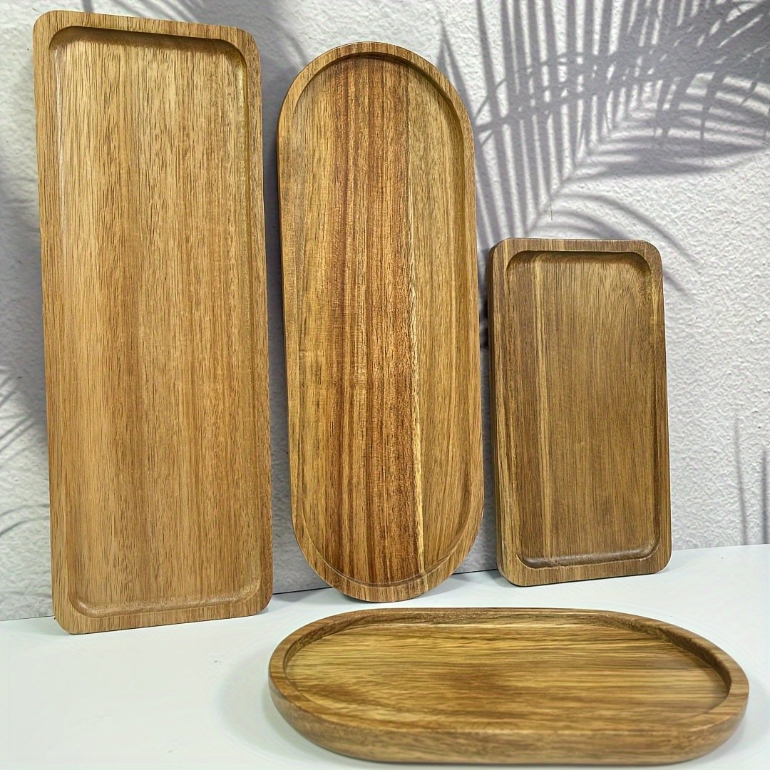 acacia wood Dessert Appetizer Fruit Cookie Vanity Home Decor Bathroom decorative Tray cookies serving tray wooden tray