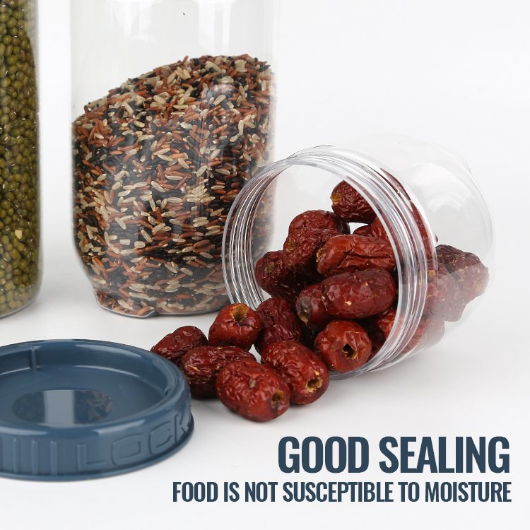 Gloway Round Plastic Airtight Pantry Container Kitchen Grain Storage Food Storage Containers With Stackable Lids