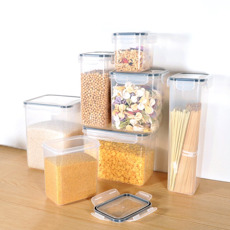 Hot Selling BPA Free 24pcs Set Clear Square Cereals Nut Waterproof Plastic Storage Container Box Food Storage Tank For Kitchen