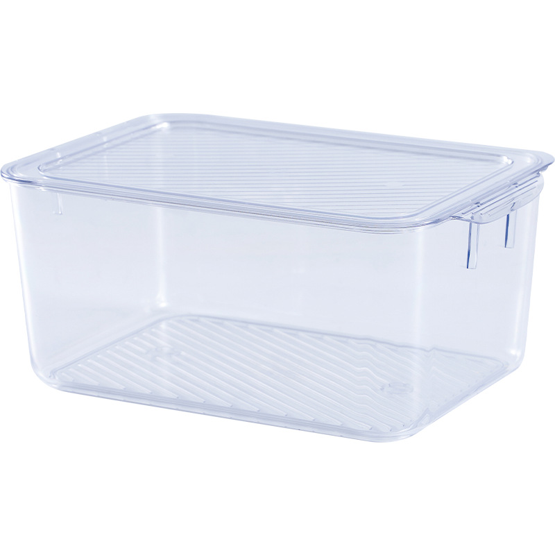 Kitchen transparent stackable box crisper set fridge vegetable organizer refrigerator clear plastic food storage container