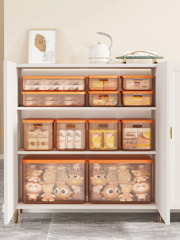 Acrylic Transparent Desktop Storage Box Acrylic Snacks Cosmetics Kitchen Sundries Storage Basket Storage Supplies