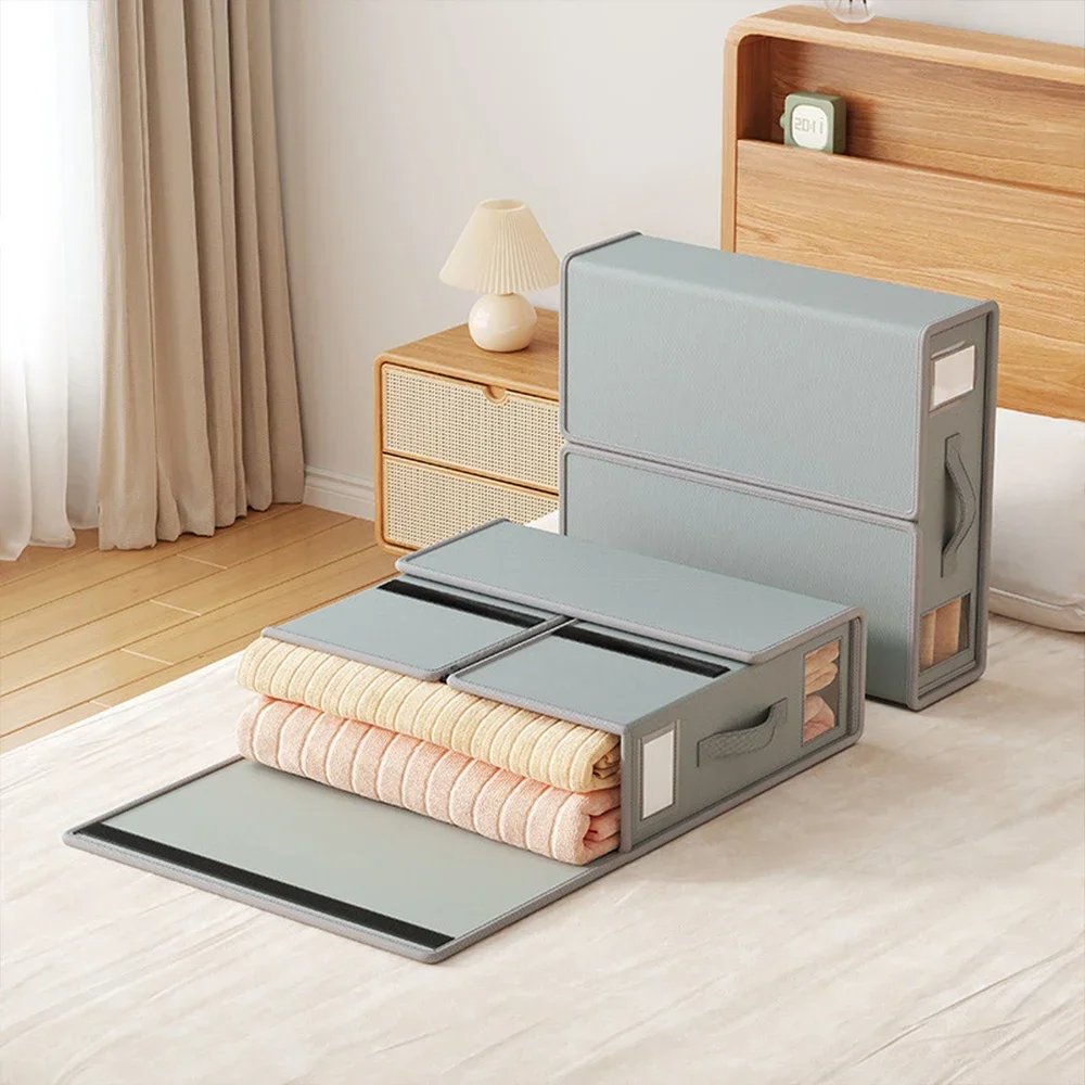 Large Capacity Fabric Storage Box Collapsible Wardrobe Foldable Bed Sheet Set Organizer
