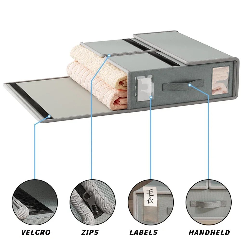 Large Capacity Fabric Storage Box Collapsible Wardrobe Foldable Bed Sheet Set Organizer