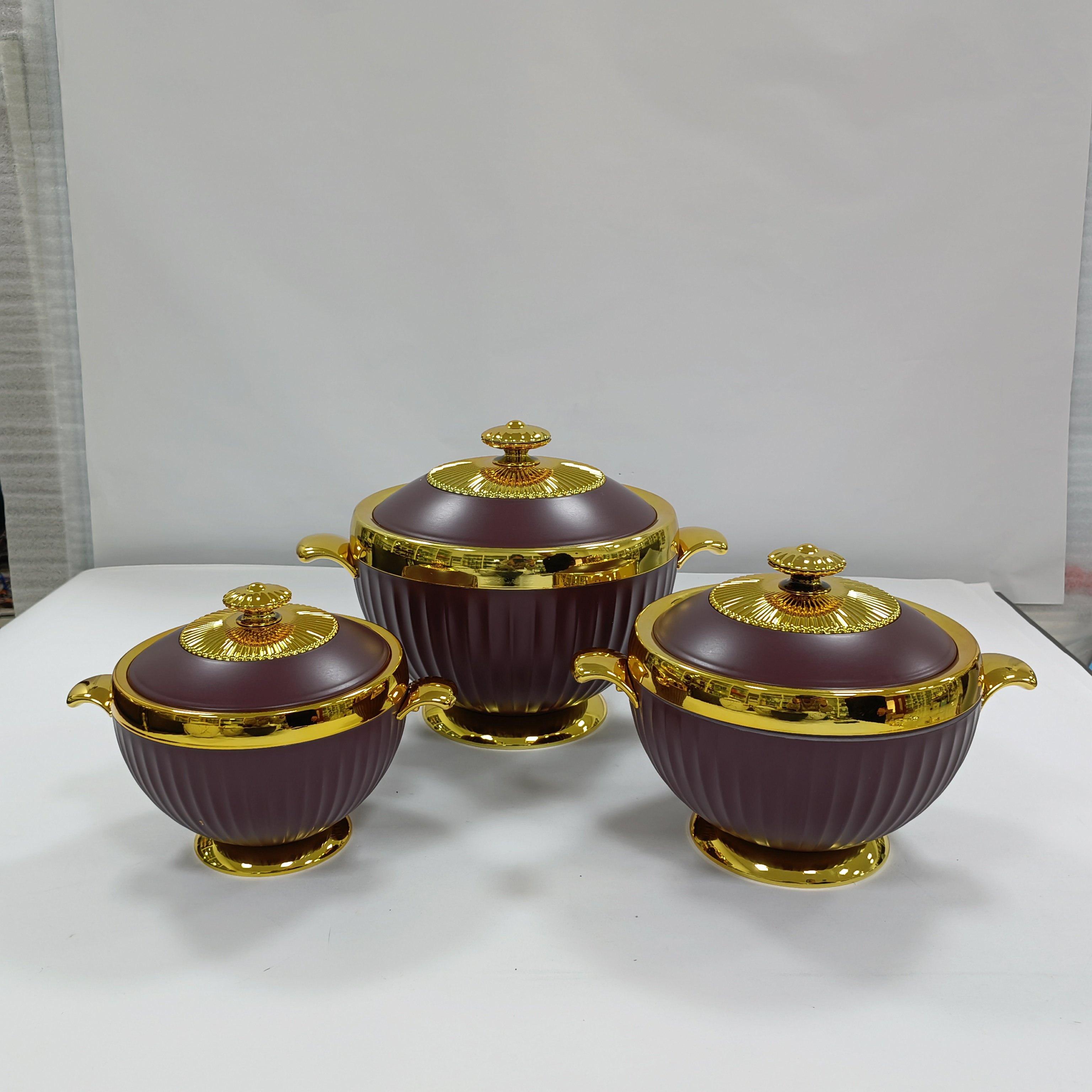 Competitive price Hot selling Stainless Steel food storage & container 1.2L+1.8L+3.2L thermal hot pot casserole set