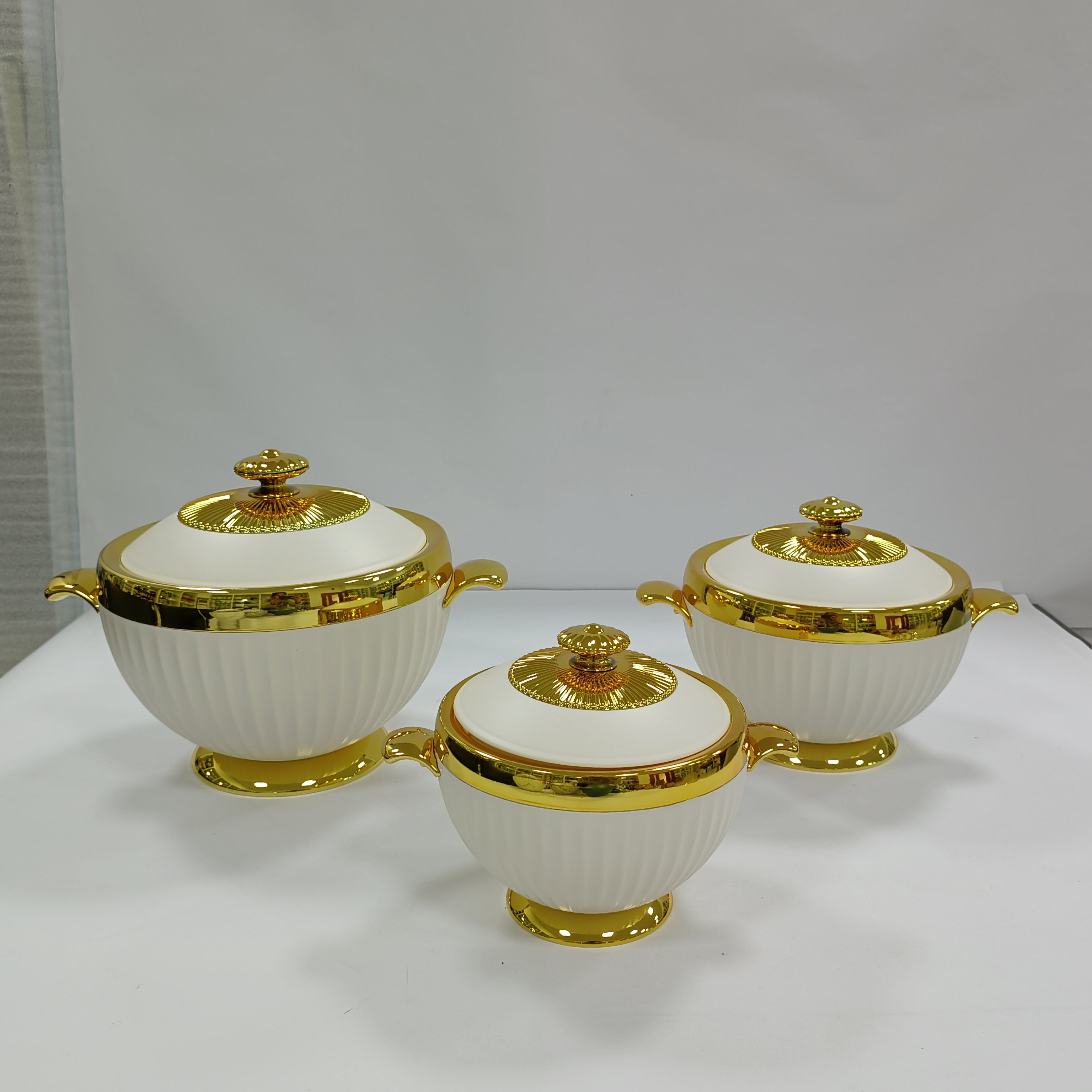 Competitive price Hot selling Stainless Steel food storage & container 1.2L+1.8L+3.2L thermal hot pot casserole set