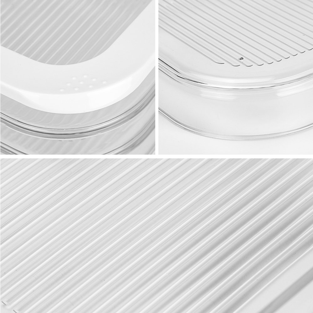 3-Layer BPA Free Transparent Plastic Fridge Organizer Bins Rectangle Stackable Boxes Fridge Food Storage Container