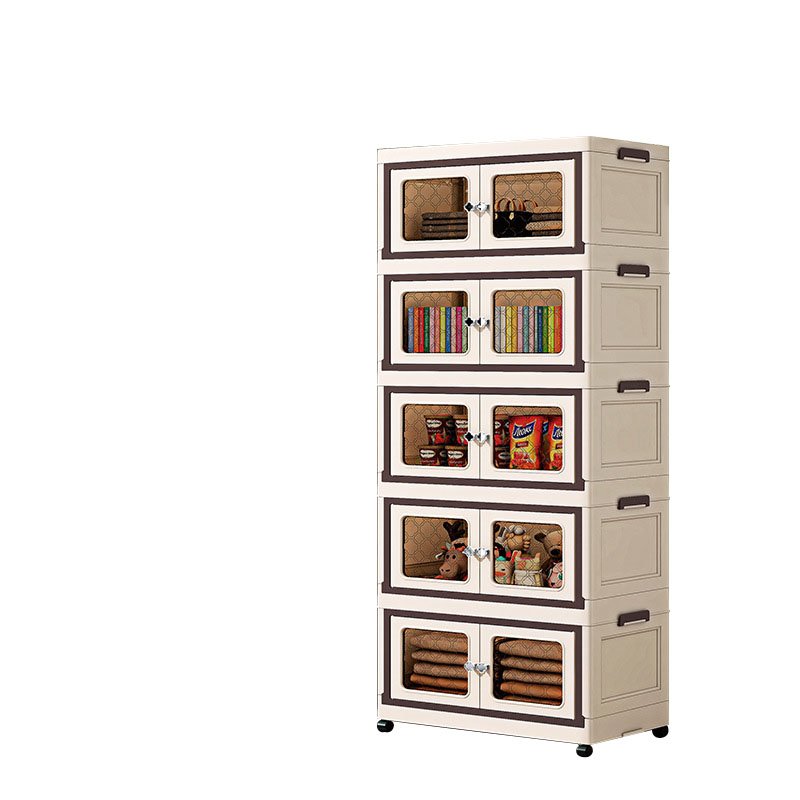 One cabinet three boxes multifunctional double door 65cm wide folding wardrobe for bedroom clothing storage box