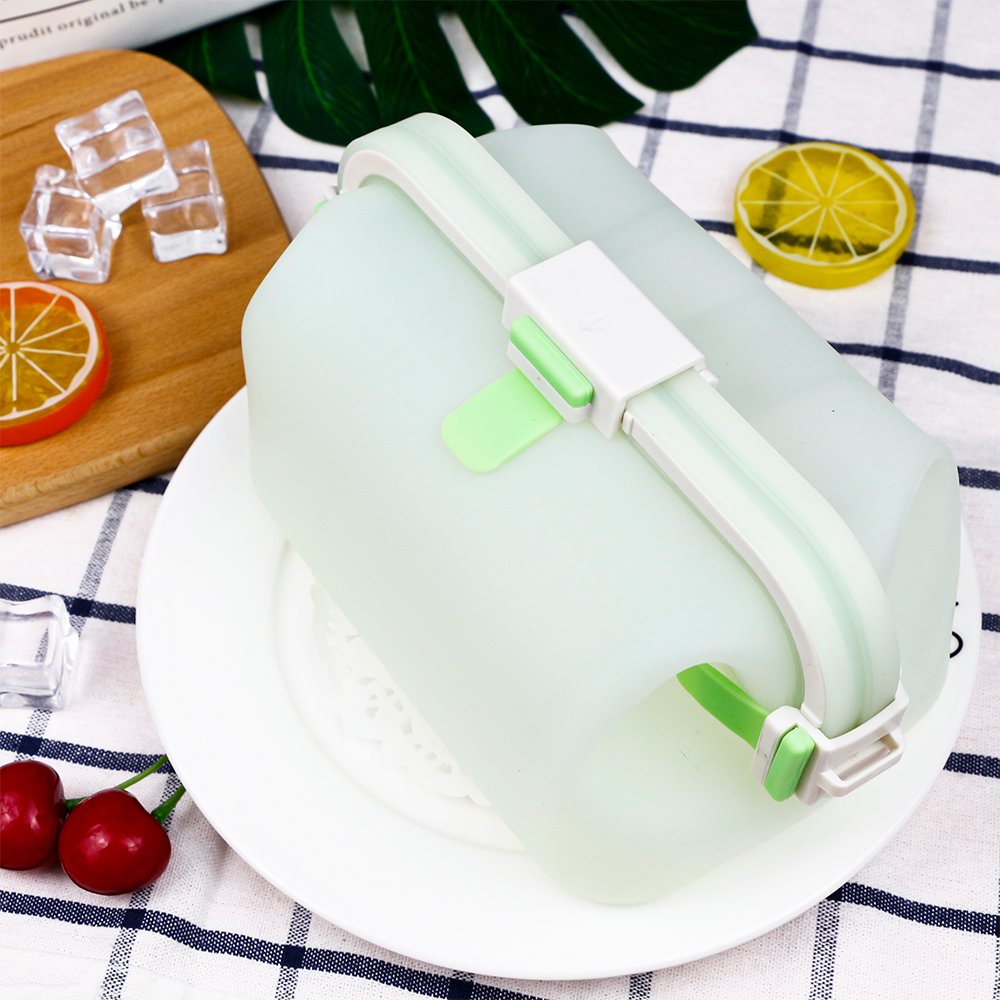 Bpa Free Eco-friendly Kids Lunch Boxes Silicone Food Storage Kitchen Lunch Bento Foldable Collapsible Silicone lunch box