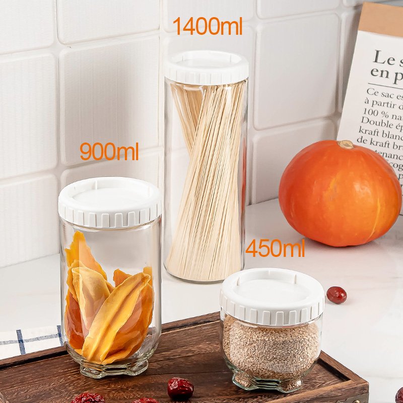 Wholesale Glass Storage Jars Set with Airtight PP Lids Glass Food Storage Containers Set Spice Jars For Home Kitchen