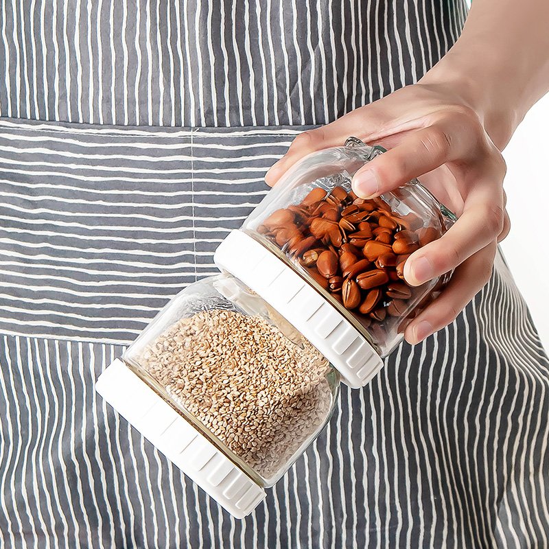 Wholesale Glass Storage Jars Set with Airtight PP Lids Glass Food Storage Containers Set Spice Jars For Home Kitchen