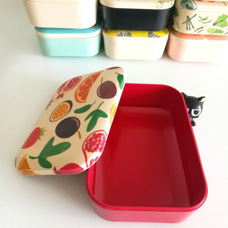 Bamboo Fiber Lunch box Biodegradable Lunch Bento Box with Lid for Food Storage