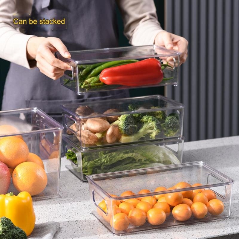BPA Free Fridge Freezer Box Bins Refrigerator Organizer Stackable Food Storage Containers Drawer Organizers For Egg And Food