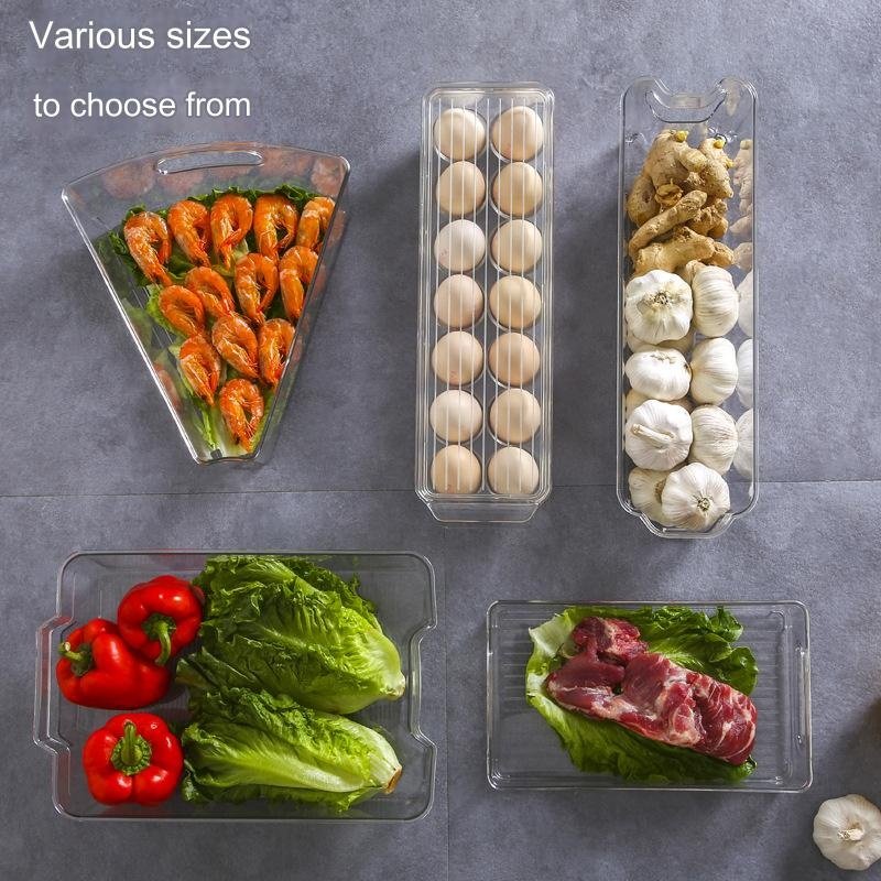 BPA Free Fridge Freezer Box Bins Refrigerator Organizer Stackable Food Storage Containers Drawer Organizers For Egg And Food