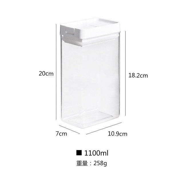 Capacity 1.9L Plastic dry goods sealed cans kitchen large food storage tank storage bucket storage box household grains